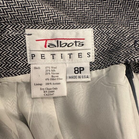TALBOTS WOMENS 2 PIECE GRAY TWEED SUIT SKIRT AND BLAZER JACKET 8P - Picture 6 of 13